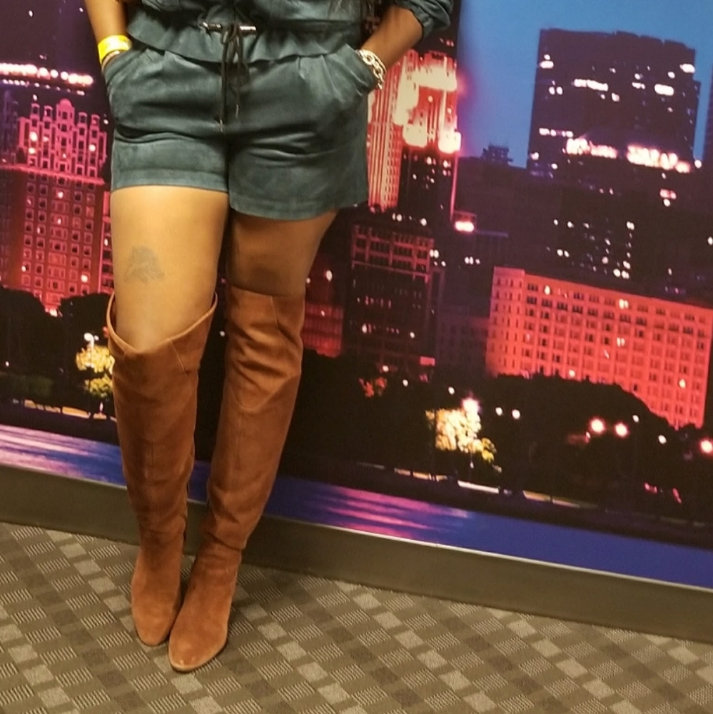 Vince Camuto Tan Suede Over the Knee Boots - Picture 9 of 10